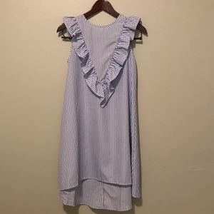SHEIN Pinstriped Ruffle Dress S New